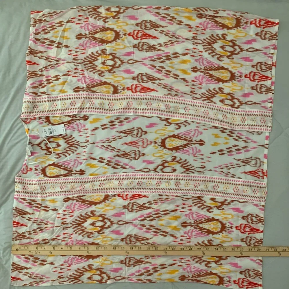 NWT LOFT Colorful Ikat Kimono Bohemian Modal Topper - XS/S - Picture 4 of 4